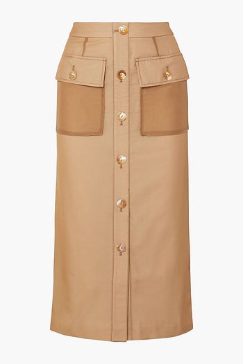 REJINA PYO Lily Midirock aus Chiffon und einer Baumwoll-Leinenmischung