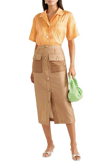 REJINA PYO Lily Midirock aus Chiffon und einer Baumwoll-Leinenmischung