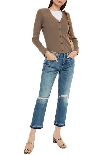 FRAME Ribbed-knit cardigan