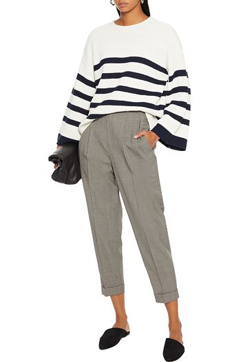 FRAME Mariner Swingy ribbed striped cotton sweater