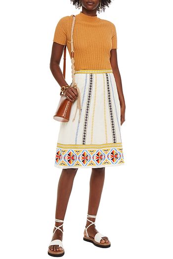 TORY BURCH Adriana Rock aus Baumwollmusselin mit Biesen und Stickereien