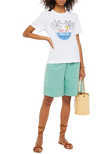 SEE BY CHLOÉ Printed cotton-jersey T-shirt