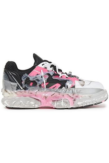 MAISON MARGIELA Bedruckte Sneakers aus Mesh und Leder