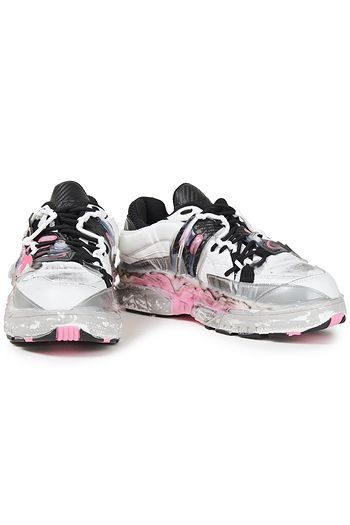 MAISON MARGIELA Bedruckte Sneakers aus Mesh und Leder