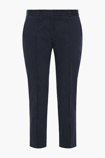 VICTORIA, VICTORIA BECKHAM Cropped cotton-blend twill slim-leg pants
