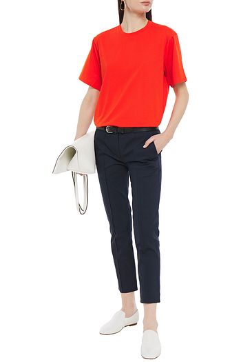 VICTORIA, VICTORIA BECKHAM Cropped cotton-blend twill slim-leg pants
