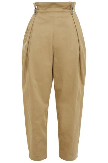 ALEXANDER WANG Studded pleated stretch-cotton twill tapered pants