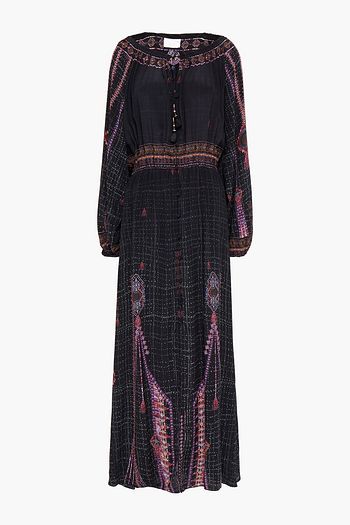 CAMILLA Crystal-embellished printed silk crepe de chine maxi dress