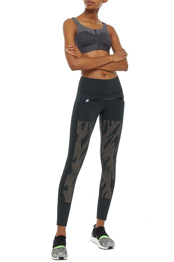 ADIDAS BY STELLA MCCARTNEY Paneled mesh and printed stretch sports bra