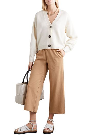 VINCE. Cropped cotton-jersey wide-leg pants