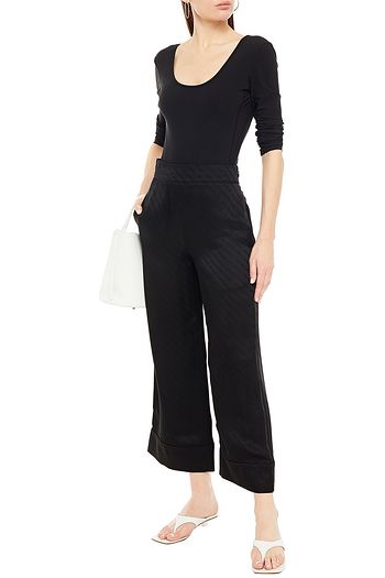 ALEXANDER WANG Satin-jacquard wide-leg pants
