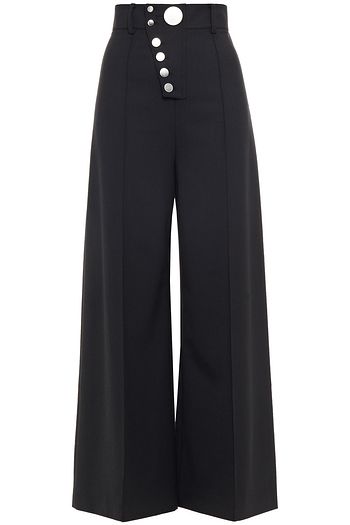 ALEXANDER WANG Button-embellished crepe wide-leg pants