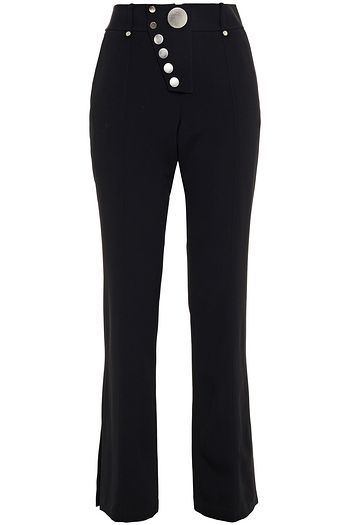 ALEXANDER WANG Snap-detailed crepe bootcut pants