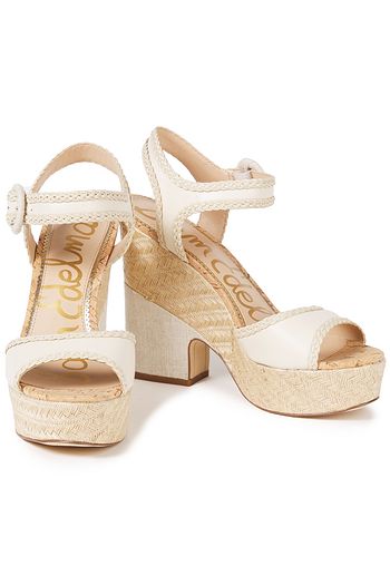 SAM EDELMAN Lillie braid-trimmed leather platform sandals