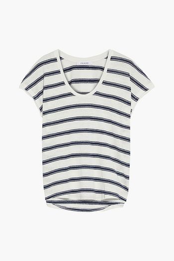 FRAME Striped slub linen-jersey T-shirt