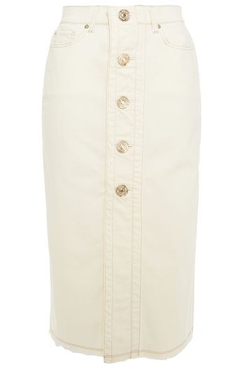 7 FOR ALL MANKIND Frayed denim skirt