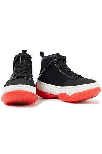 ALEXANDER WANG A1 leather-trimmed mesh high-top sneakers