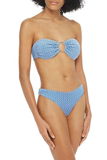MELISSA ODABASH Evita embellished stretch-jacquard mid-rise bikini briefs