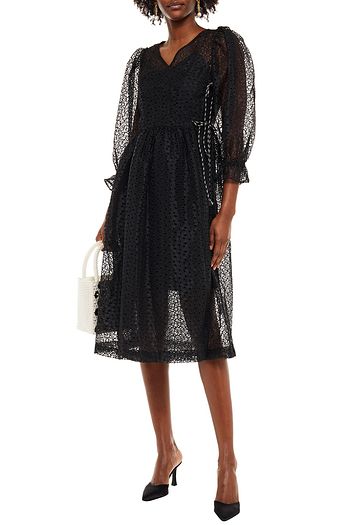 SHRIMPS Trinity gathered broderie anglaise wrap dress