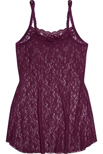 HANKY PANKY American Beauty Rose metallic-trimmed stretch-lace chemise