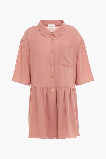 AMERICAN VINTAGE Nolan gathered crepe mini shirt dress