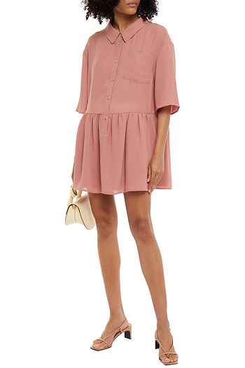 AMERICAN VINTAGE Nolan gathered crepe mini shirt dress