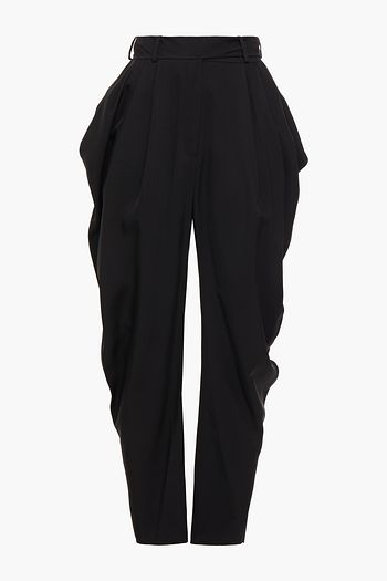 ALEXANDRE VAUTHIER Draped pleated satin-twill tapered pants