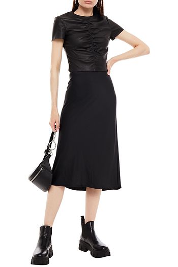 ALEXANDERWANG.T Satin-crepe midi skirt
