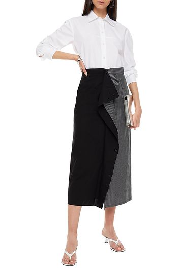 MM6 MAISON MARGIELA Gestreifter Midirock aus Baumwollpopeline