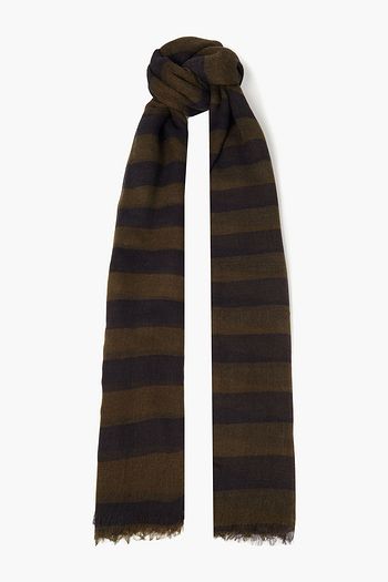 AMERICAN VINTAGE Frayed striped gauze scarf