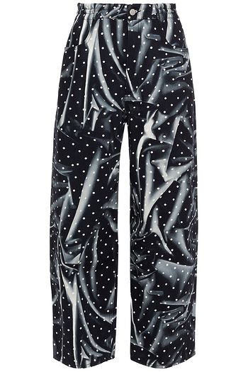 MM6 MAISON MARGIELA Bedruckte Cropped Jeans mit weitem Bein