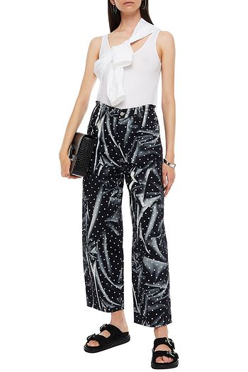 MM6 MAISON MARGIELA Bedruckte Cropped Jeans mit weitem Bein