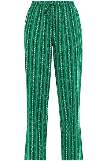 AMERICAN VINTAGE Epifun printed cotton and linen-blend straight-leg pants