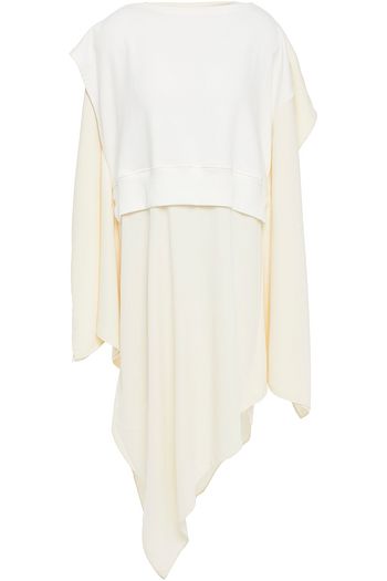 MM6 MAISON MARGIELA Asymmetrisches Kleid aus Crêpe de Chine und Baumwollfrottee mit Drapierung