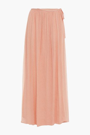 AMERICAN VINTAGE Iristate floral-print crepon maxi wrap skirt