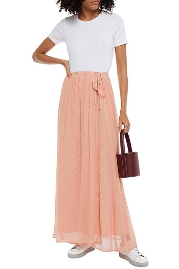 AMERICAN VINTAGE Iristate floral-print crepon maxi wrap skirt
