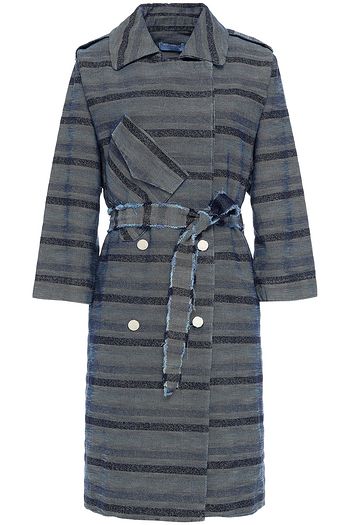 HOFMANN COPENHAGEN Dahlia belted striped denim coat