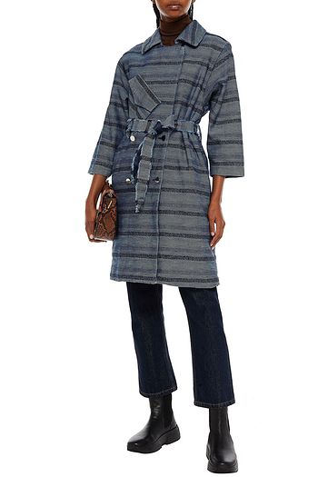 HOFMANN COPENHAGEN Dahlia belted striped denim coat