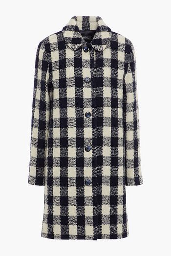 A.P.C. Mantel aus Bouclé mit Karomuster