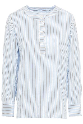 A.P.C. Striped cotton and silk-blend blouse