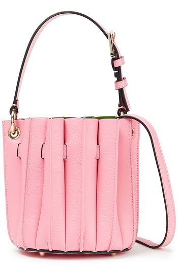 SARA BATTAGLIA Plissé leather bucket bag