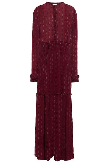 CECILIE COPENHAGEN Suzie gathered metallic jacquard maxi dress