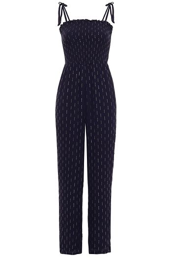 CECILIE COPENHAGEN Evelyn shirred metallic jacquard jumpsuit