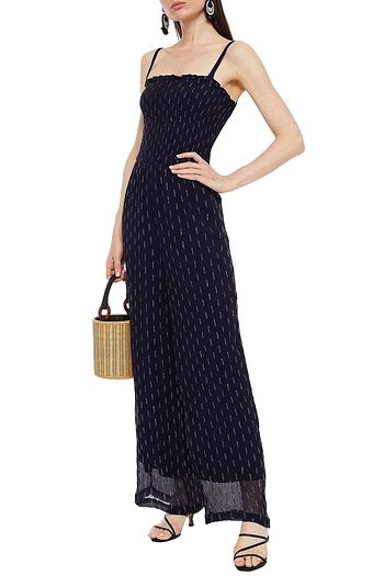 CECILIE COPENHAGEN Evelyn shirred metallic jacquard jumpsuit