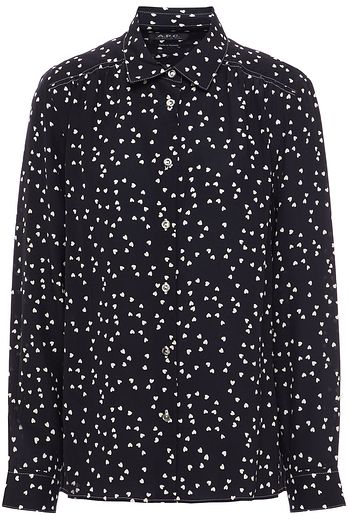 A.P.C. Gathered printed silk-crepe shirt