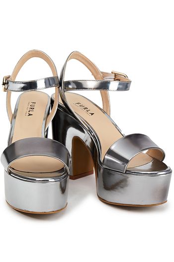 FURLA Mirrored-leather platform sandals