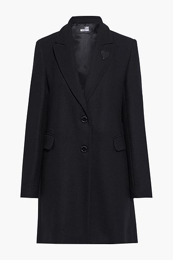 LOVE MOSCHINO Appliquéd wool-blend coat