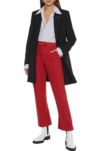LOVE MOSCHINO Appliquéd wool-blend coat