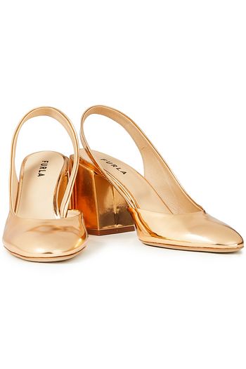FURLA Mirrored-leather pumps