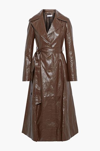 REJINA PYO Rhea crinkled faux leather trench coat
